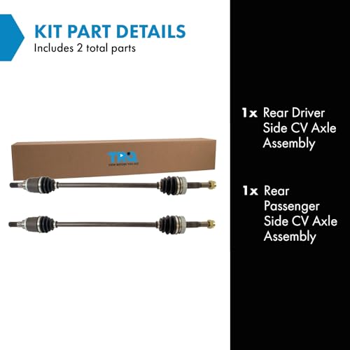 Image of TRQ Rear Driver and Passenger Side CV Axle Assembly Set 2 Piece Compatible with 2008-2013 Nissan Rogue All Wheel Drive 2014-2015 Rogue Select All Wheel Drive Japan Built