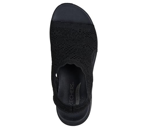 Skechers Skechers Women's ARCH FIT 2.0 - FLAWLESS CHOICE, Arch Fit 2.0 Scalloped Crochet Knit H-Band Sandal, Black/Black, 8M