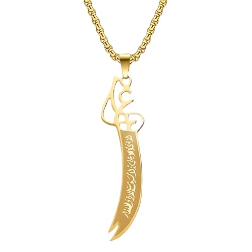 Accessories 925 Sterling Silver Muslim Knife Sword Necklace For Men, Amulet Islamic Sword Pendant - Dagger Necklace For Women, Master Sword Necklace For Halloween