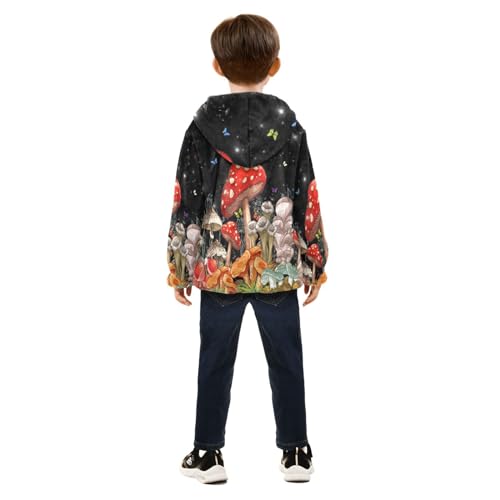 Image of Boys Fleece Jacket Hooded Autumn Winter Long Sleeve Thick Warm Outerwear;3-10 Years Kids Cute Fuzzy Jacket
