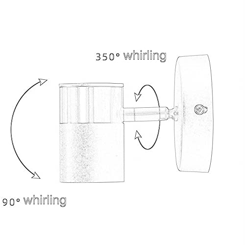 Foco ajustable de 350° + 90° en lámpara de pared moderna minimalista 6