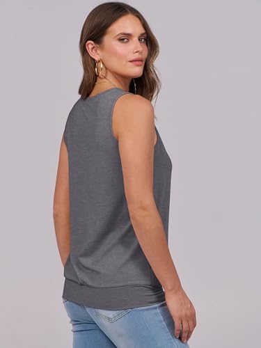Image of ANRABESS Women Tank Tops Summer V Neck Sleeveless Casual Loose Fit Cute Cami Basic T Shirts Solid Tees 2026 Trendy Outfits