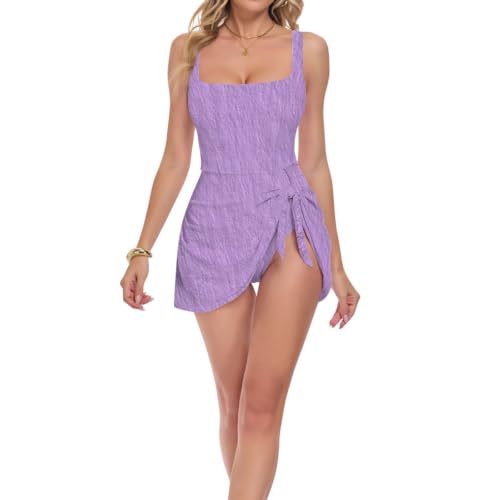 Maillot de bain femme push up minceur violet pour piscine et plage