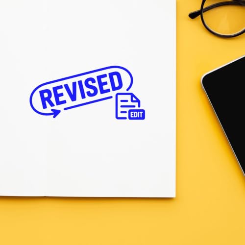 Service Revised Self-Inking Stamp, Documents, Forms, Self-Inking Rubber Stamp for Office Administrators & Compliance Officers, Marking Tool, Qa Review, Records, Files