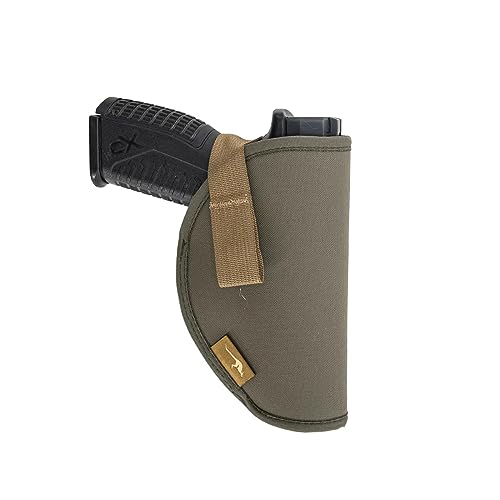 Marsupial Gear Side Mount Holster - Tactical MOLLE Handgun Holster with Rigid Construction and Adjustable Retention Strap, Small/Semi Auto (Right Hand), Ranger Green