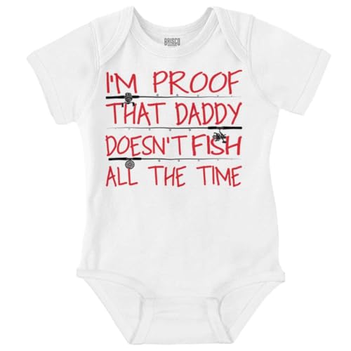 Brisco Brands Daddy Doesn't Fish All Time Funny Baby Romper Boys or Girls