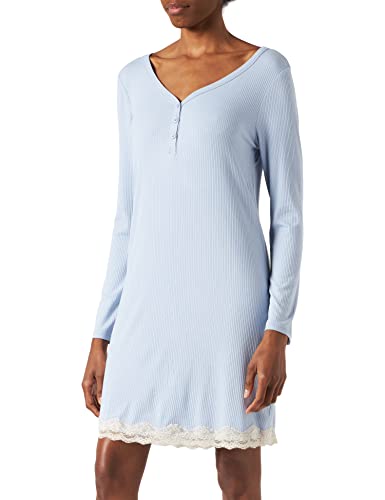 Iris & Lilly Damen Langärmeliges Nachthemd, Hellblau, 36