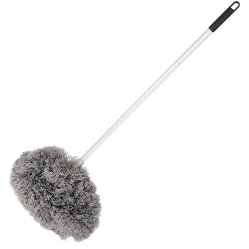 DINHEAROM Limpiador de Ventilador de Techo y Polvo Plumero Extensible Desmontable Cabezal de Microfibra y Poste de Aleación de Aluminio de 1,2 M para Muebles Lámparas y Esquinas Altas