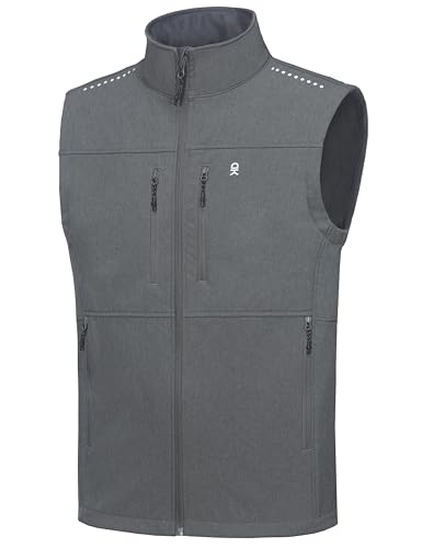 Little Donkey Andy Men's Golf Vest Warm Fleece Lining Hiking Vests Zip Up Sleeveless Outerwear Jacket