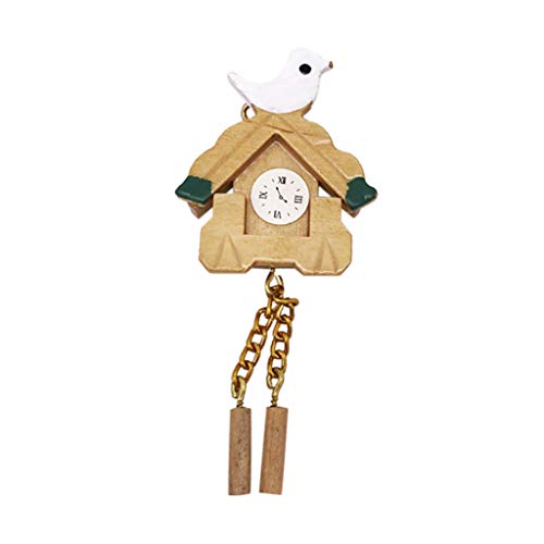 SXFSE Dollhouse Decoration Accessories,Exquisite Bird Wall Clock Miniature for 1/12