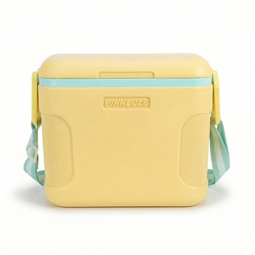 Image of Pinnacle Passion 8L Chiller Ice Box |Fits 12 Cans |Holds Ice Upto 36 hrs| Adjustable Straps, Lid-Lock & Drink Holder| Portable Insulated Ice Cooler Box for Picnic, Car Travelling, Parties (Yellow)