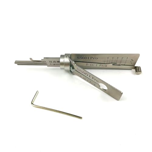 TPM Go SS001 LishiTools Lock Pick Gereedschap voor Dubbel-Groef Deurslot, Pro 2 in 1 Decoder en Pick Gereedschap