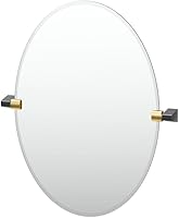 Vista 25 de Gatco 5679SM - Espejo rectangular sin marco, 24 pulgadas, latón cepillado negro mate combinado