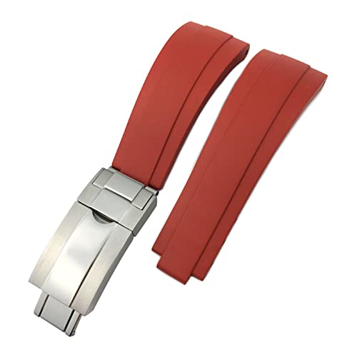 Bracelet montre caoutchouc fluoré 20mm étanche noir type Oysterflex pour boîtier GMT Daytona