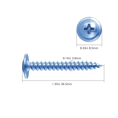 Image of Wensilon(300 pcs)#6x1-1 /4 inch Phillips Truss Head Wood Screws Galvanizing Quick Metal Self Tapping.