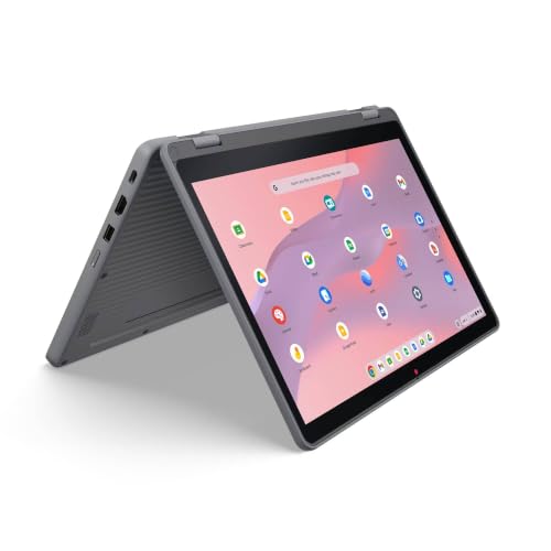 Image of Lenovo Chromebook 500e Gen 5 M89 83TA0005US 12.2 inch Touchscreen Convertible 2 in 1 Chromebook - WUXGA - 60 Hz - MediaTek - 4 GB - 64 GB Flash Memory - English (US) Keyboard - Luna Gray