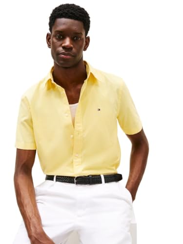 Image of Tommy Hilfiger Men's Short Sleeve Poplin Shirts in Regular Fit, Men's Button Down Shirts