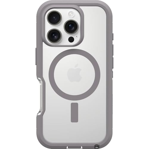OtterBox Defender Series XT MagSafe Case for iPhone 16 Pro, Shockproof, Drop proof, Ultra-Rugged, Protective Case, 7x Tested to Military Standard, Clear/Grey
