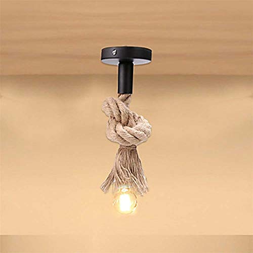 Plafonnier en chanvre tissé main au design rétro country chic de 50cm