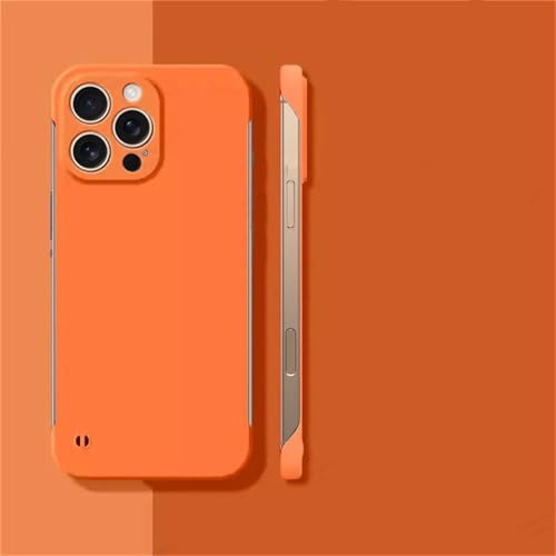 フレームレスハードPC電話ケースiPhone 17 16 13 15 14 11 12 Pro Max PlusアーマーマットカバーiPhone Air電話アクセサリー、オレンジ、iPhone 16 Plus用