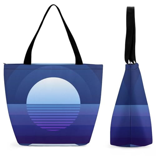 Sac de shopping pour voyage Lune Bleue et grand sac à main cabas quotidien