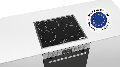 Bosch HND615LS62 Einbauherd-Set, Bestehend aus HEG517BB4 Herd, 60 x 60 cm, 3D Heißluft, Hydrolyse, LED Display, Pizzastufe & NIF645CB5E Induktionskochfeld, Bräterzone, Edelstahlrahmen