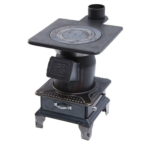 Estufa de leña para interiores, calefacción de doble propósito para leña y carbón, diseño cuadrado grueso para un calor eficiente