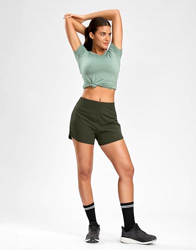 Image of G Gradual Women's Running Shorts with Mesh Liner 3 inch Workout Athletic Shorts for Women with Phone Pockets