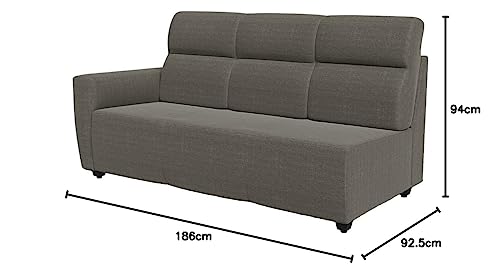 Image of Wakefit Sofa Set | 3 Year Warranty | Sofa 3 Seater, 3 Seater Sofa for Living Room, Wooden Sofa Set, 3 Seater + Right Aligned, Sofa for Living Room - Belize(Omega : Grey)