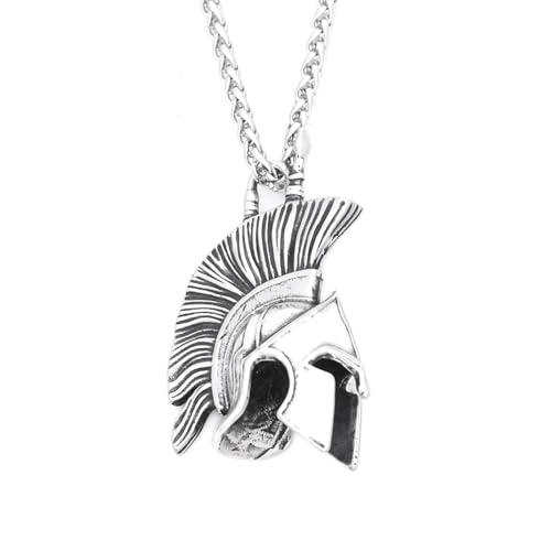 Amulette collier vintage homme pendentif guerrier spartiate idée cadeau