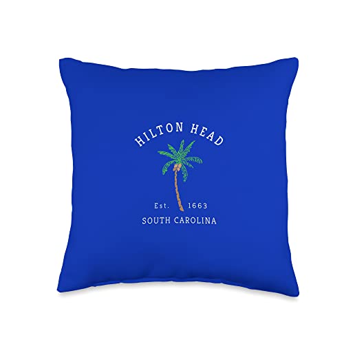 Original Hilton Head Plam Tree Novelty Art Design Throw Pillow