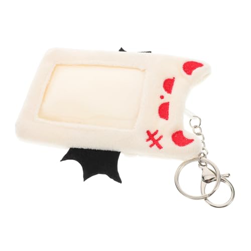 Plush Photocard Holder Keychain with Devil Wings Design Versatile Id Credit Card Protector for Students and Fans for Travel and Everyday Use