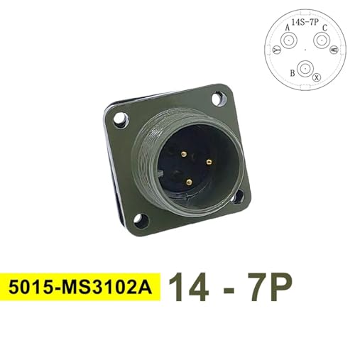 Conector MIL-C 5015 MS3102A 14S-7 circular para panel con toma de socket macho 3102 14-7P 2