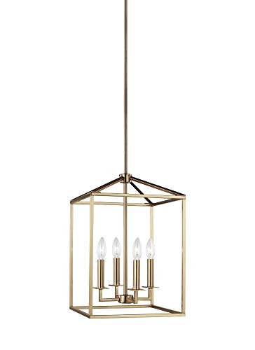 Generation Lighting 4-Light Perryton Pendant Light Fixture Satin Brass 5215004-848,