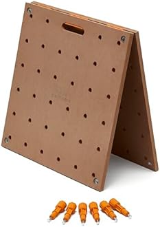 Bora Centipede Workbench Table Top For Bora Centipede Work Stand Saw Horses - 24" x 48" - Includes Wood Top with 3/4" Dog Holes + 6 Quick-Twist Lock Handles for Portable, Temporary Work Bench, CK22T