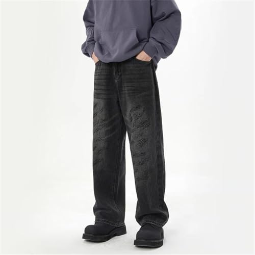 Men's Y2K Jeans High Street American Hip Hop Loose Straight Dirty Pants3