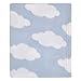 Everything Kids Light Blue and White Cloud Super Soft Toddler Blanket