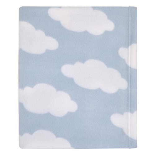 Image of NoJo Everything Kids Light Blue and White Cloud Super Soft Toddler Blanket