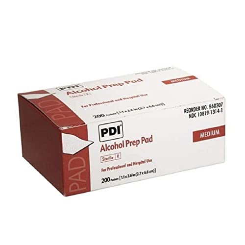 PDI Healthcare B60307 Alcohol Prep Pad, 2″ Width, 2″ Length (Pack of 200)