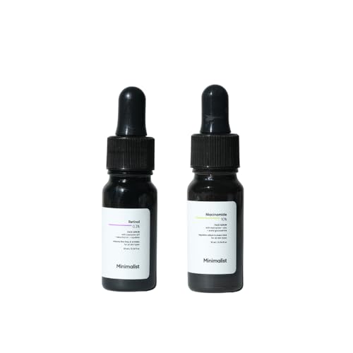 Image of Minimalist Niacinamide 10% Serum 10ml + 0.3% Retinol Serum 10ml | Anti-Acne, Pore Control & Anti-Aging Skincare Duo