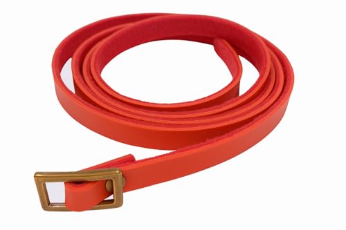Cinturón rojo pasión para mujer tallas grandes 125 cm | Cinturón fino elegante y moderno | Hebilla metálica | Largo ajustable y recortable | Accesorio de moda color rojo vivo