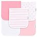 KiddyStar 5-Pack Baby Burp Cloths, Organic Cotton, Large 21"x10", Triple Layer, Thick, Soft and Absorbent Towels, Burping Rags for Newborns, Baby Shower Gift for Boys and Girls ... (Pink)