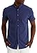 Leif Nelson Chemise d'été en lin à manches courtes pour homme - Chemise d'été en lin - Chemise décontractée à manches courtes - LN3862, bleu, XL