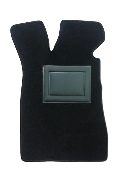 SERIE 4 TAPPETI - TAPPETINI IN MOQUETTE NERI PRODOTTI SU MISURA CON PERSONALIZZAZIONE RICAMATA con battitacco Cucito, Bottoni di Fissaggio e Striscia Antiscivolo (Per Alfa Romeo MITO