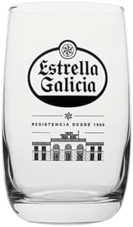 Estrella Galicia - Pack of 6 Glass Beer Glasses, 25 cl