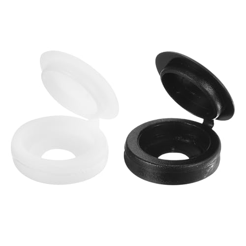 QUARKZMAN 200 Stück Schraubenabdeckkappen, 5,3 mm Kunststoff-Scharnier-Schraubenkappen zum Abdecken von Schraubenköpfen (Schwarz und Weiß)