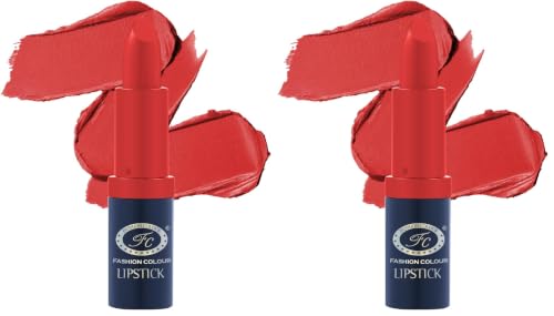 Image of FASHION COLOUR Fabulous Satin Matte | Long Stay Upto 6 Hrs | Waterproof | Smudge Proof and Lipstick for Women | Single Swipe Application | Matte Finish | 4g | Hot Pepper (Pack of 2)