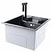 Black Hidden Kitchen Sink Single Bowl Balcony Bar,Stainless Steel Commercial
