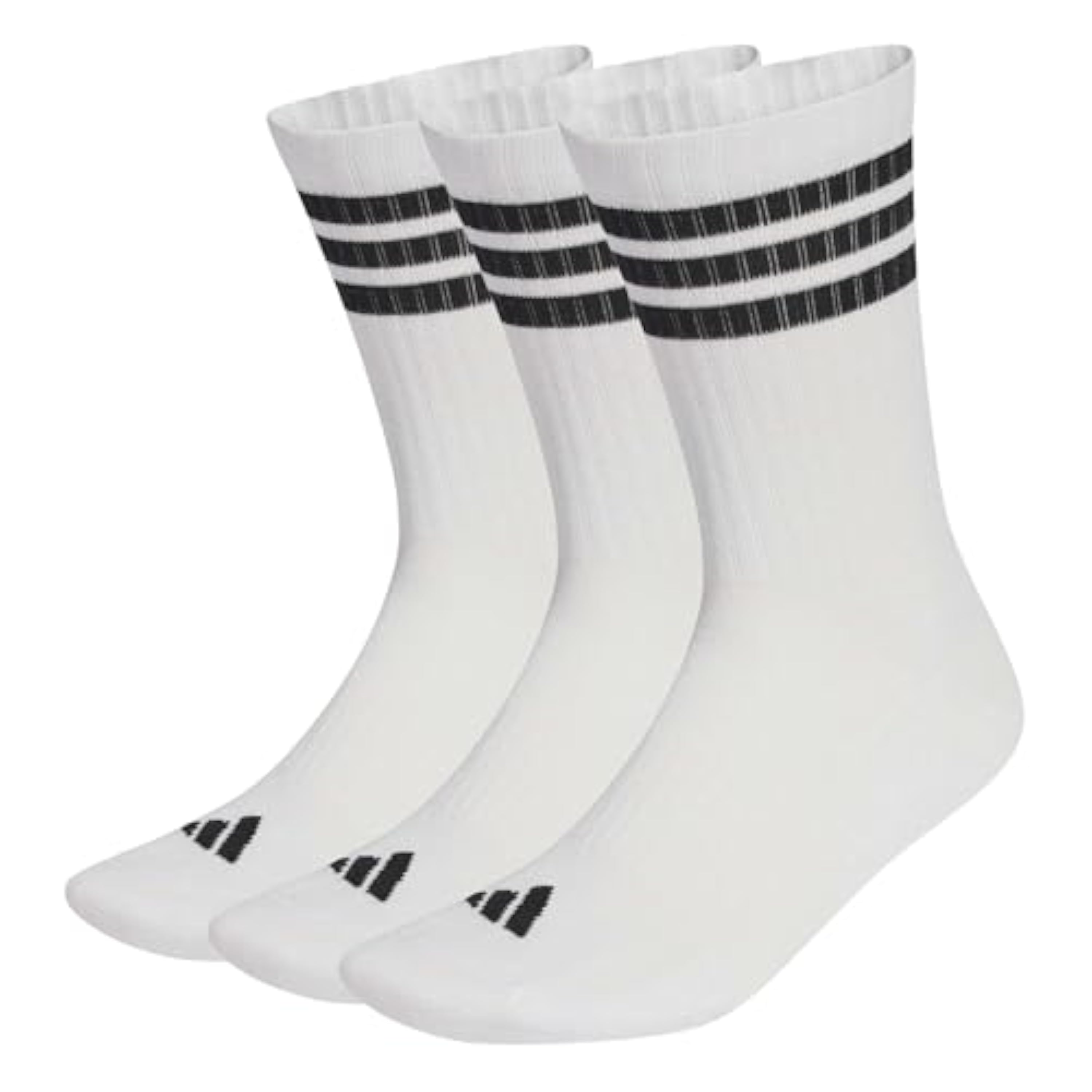 adidas Unisex adulto 3STRIPES CUSHIONED SPORTSWEAR CREW SOCKS 3 PAIR PACK, white/black/black, 37-40