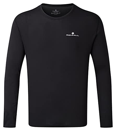 Ronhill Mens Core L/S Tee, Black/Bright White, XL EU